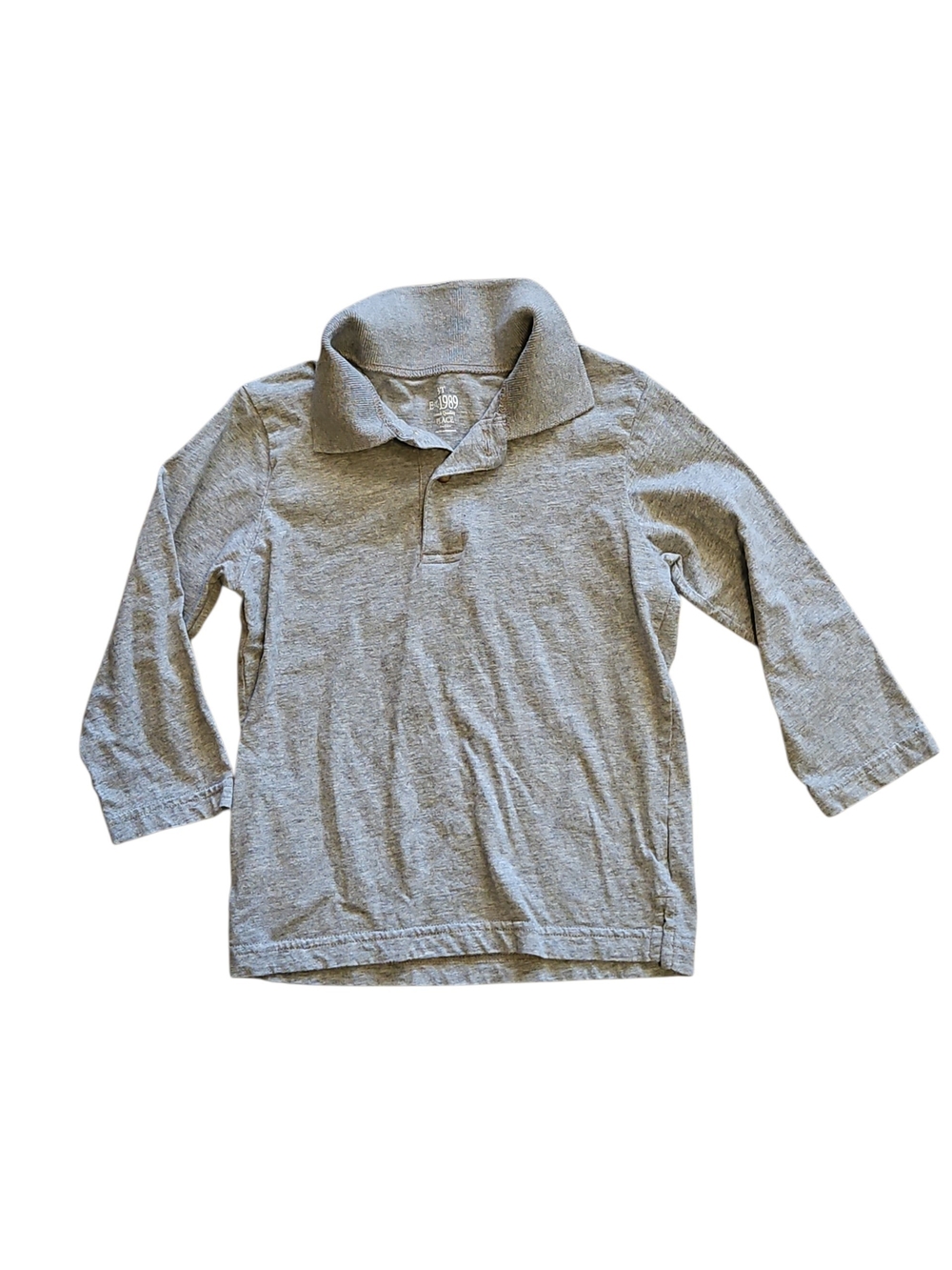 Boys' Long Sleeve Polo Shirt Childrens Place  Gray Size 3t